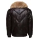 Back mens leather bomber jacket