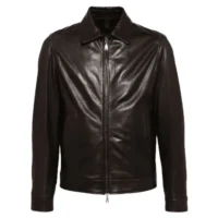 Black 1 zip-up leather jacket