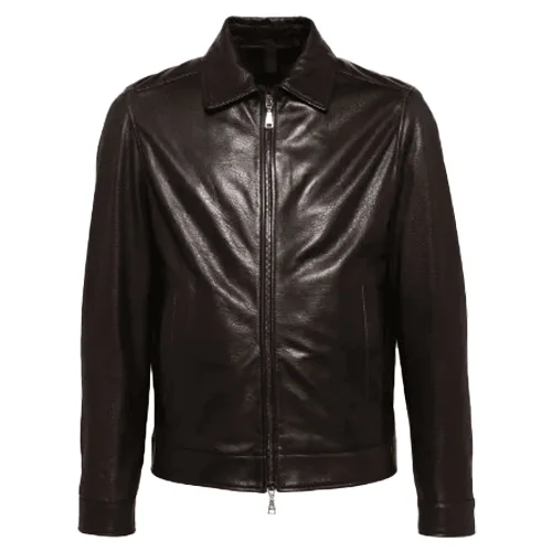 Premium Zip-Up Leather Jacket Italian Lambskin Classic