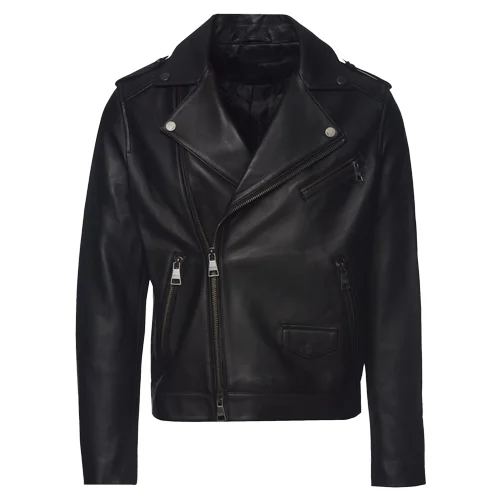 Leather Biker Jacket Premium Lambskin Classic