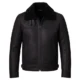 Black sheepskin leather jacket