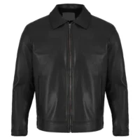 Black mens leather blazer