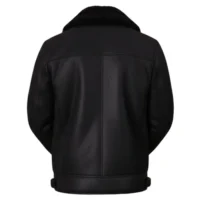 Black 2 sheepskin leather jacket