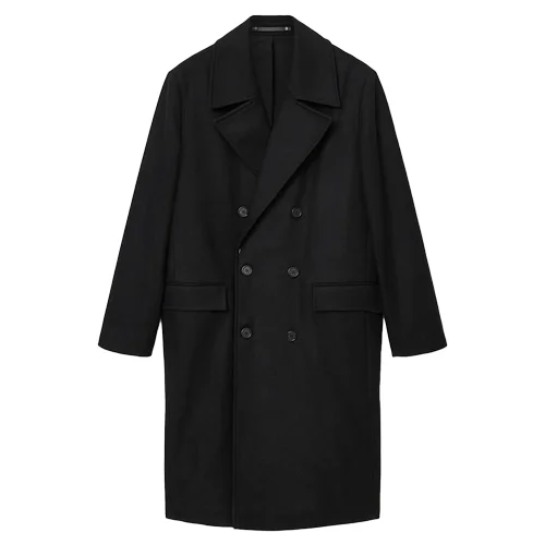 Premium Wool Coat Double Breasted Relaxed Fit