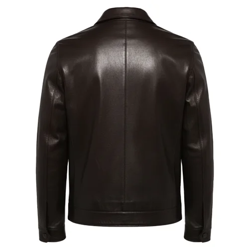 Premium Zip-Up Leather Jacket Italian Lambskin Classic