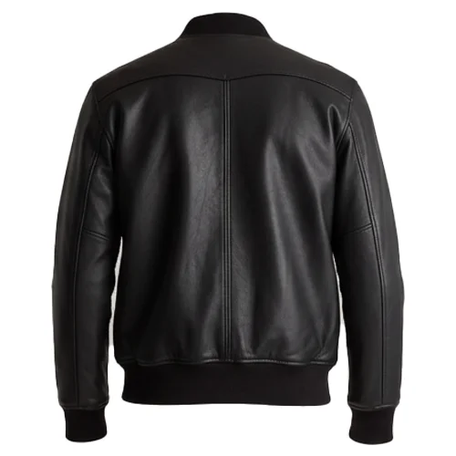 Mens Leather Bomber Jacket in Washed Top Grain Leather