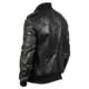 Black Back Mens Leather Bomber Jacket