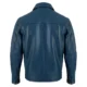 Blue 1 mens leather blazer