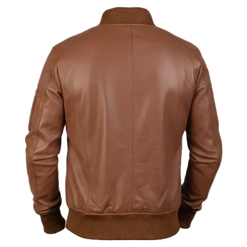 Brown (1) mens leather bomber jacket
