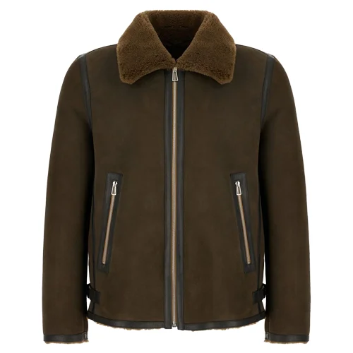 Shearling Leather Jacket Premium Stylish Outerwear