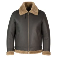 Brown 1 premium shearling aviator jacket