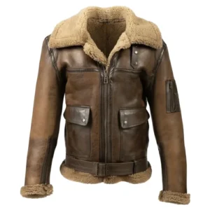 shearling leather bomber jacket
