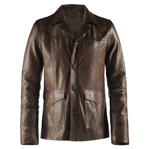 Vintage Leather Jacket Premium Mens Retro Style