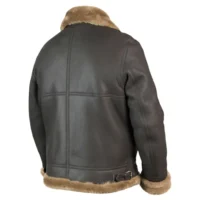 Brown premium shearling aviator jacket