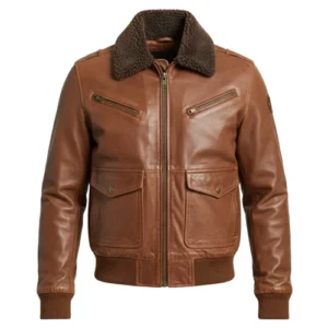 Mens Leather Bomber Jacket