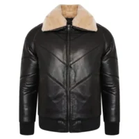 Brown Front.jpeg mens leather bomber jacket