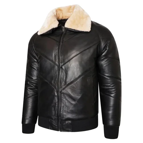 Brown Side.jpeg mens leather bomber jacket