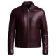 Burgundy 1 mens leather blazer