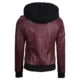 Burgundy 1 womens leather jacket