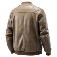 Coffee 1 mens leather bomber jacket