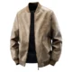 Coffee mens leather bomber jacket