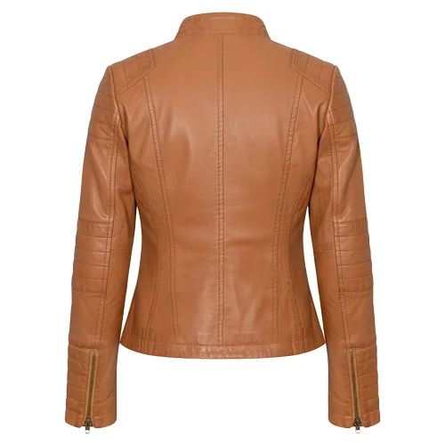 Premium Womens Leather Jacket Quilted Fashion Casual Style