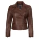 Cognac Wax Brown 1 womens leather jacket