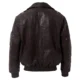 Dark Brown Mens Leather Bomber Jacket