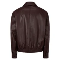 Dark Red 1 faux leather jacket