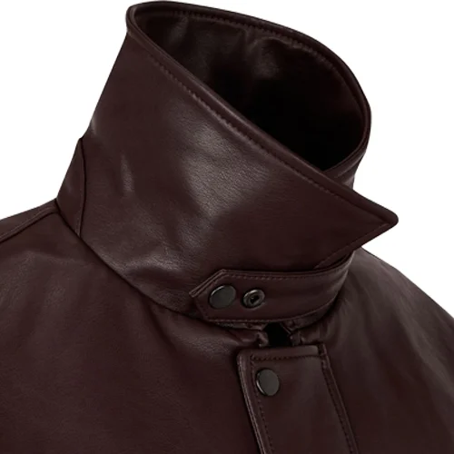 Dark Red 2 faux leather jacket