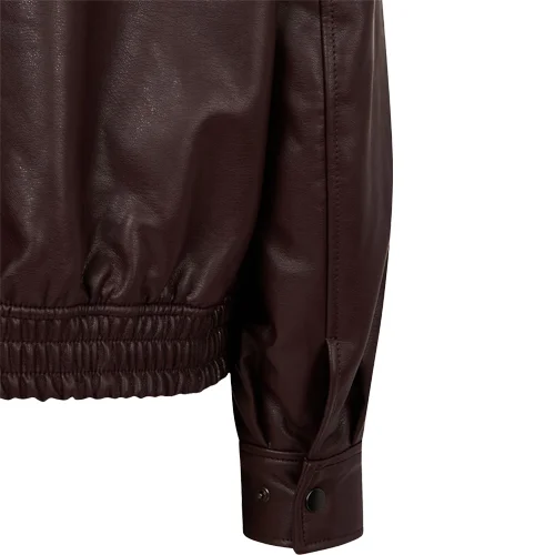 Dark Red faux leather jacket