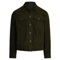 Dark green suede leather jacket