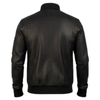 Disstressed Black (2) mens leather bomber jacket