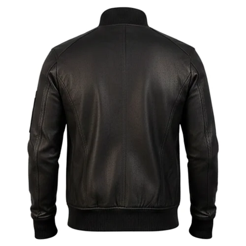 Mens Leather Bomber Jacket MA1 Distressed Design