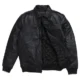 Distressed Black Front mens leather bomber jacket