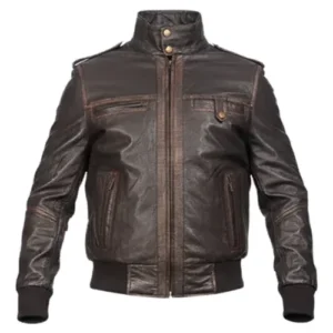 mens leather bomber jacket