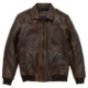 Distressed Brown Front mens leather bomber jacket