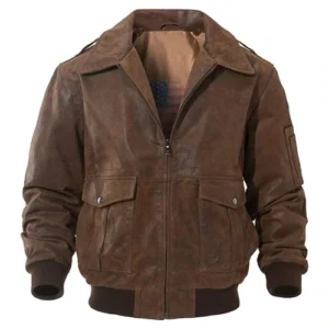 Mens Leather Bomber Jacket