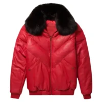 Red Back (1) mens leather bomber jacket