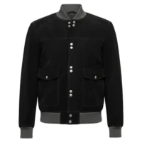 Suede Black (1) mens leather bomber jacket