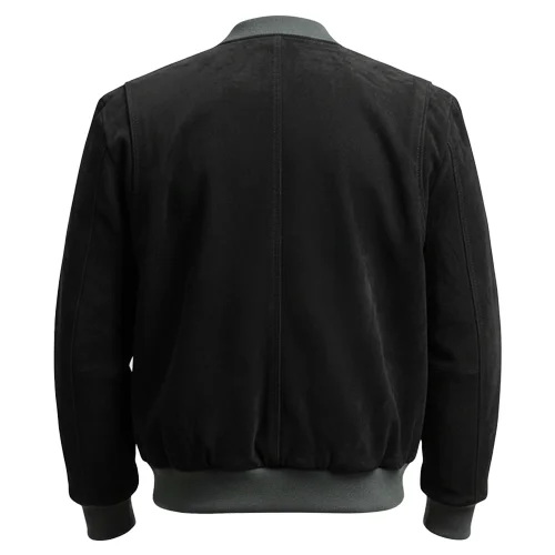 Suede Black (2) mens leather bomber jacket
