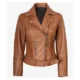 Tan 1 womens leather jacket