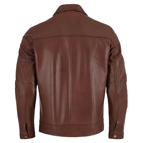 Tan 1 mens leather blazer