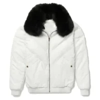 White Back (1) mens leather bomber jacket