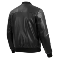 black (2) mens leather bomber jacket
