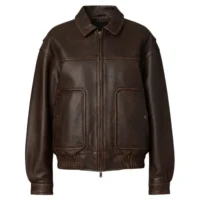 womens leather bomber jacket