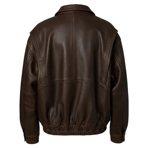 Womens Leather Bomber Jacket Premium Oversized Fit