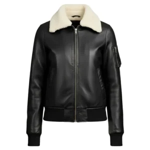 womens leather bomber jacket