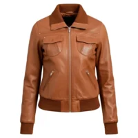 womens leather bomber jacket