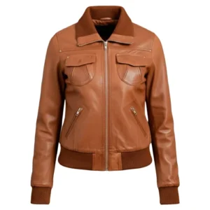 womens leather bomber jacket